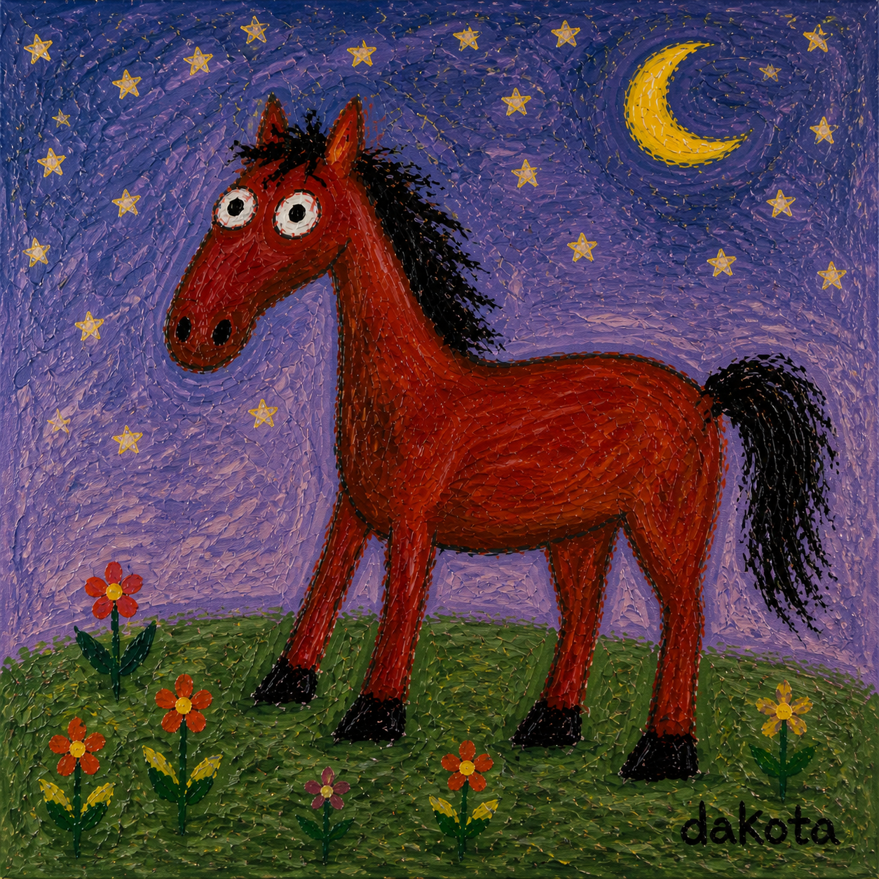 Dakota Rayne horse painting called Midnight Spirit